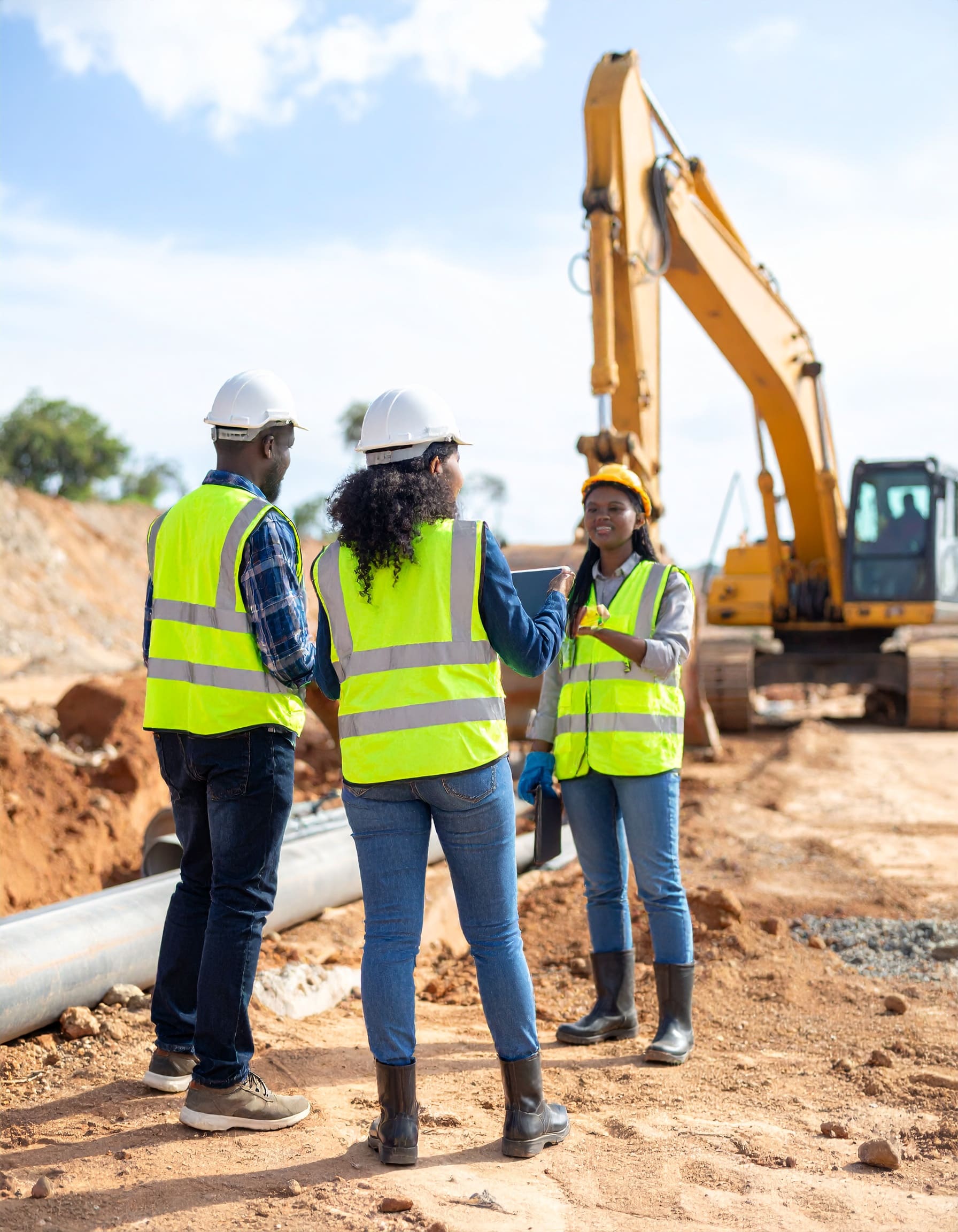 Firefly_A realistic image of African construction workers and engineers engaged in civil work 78646