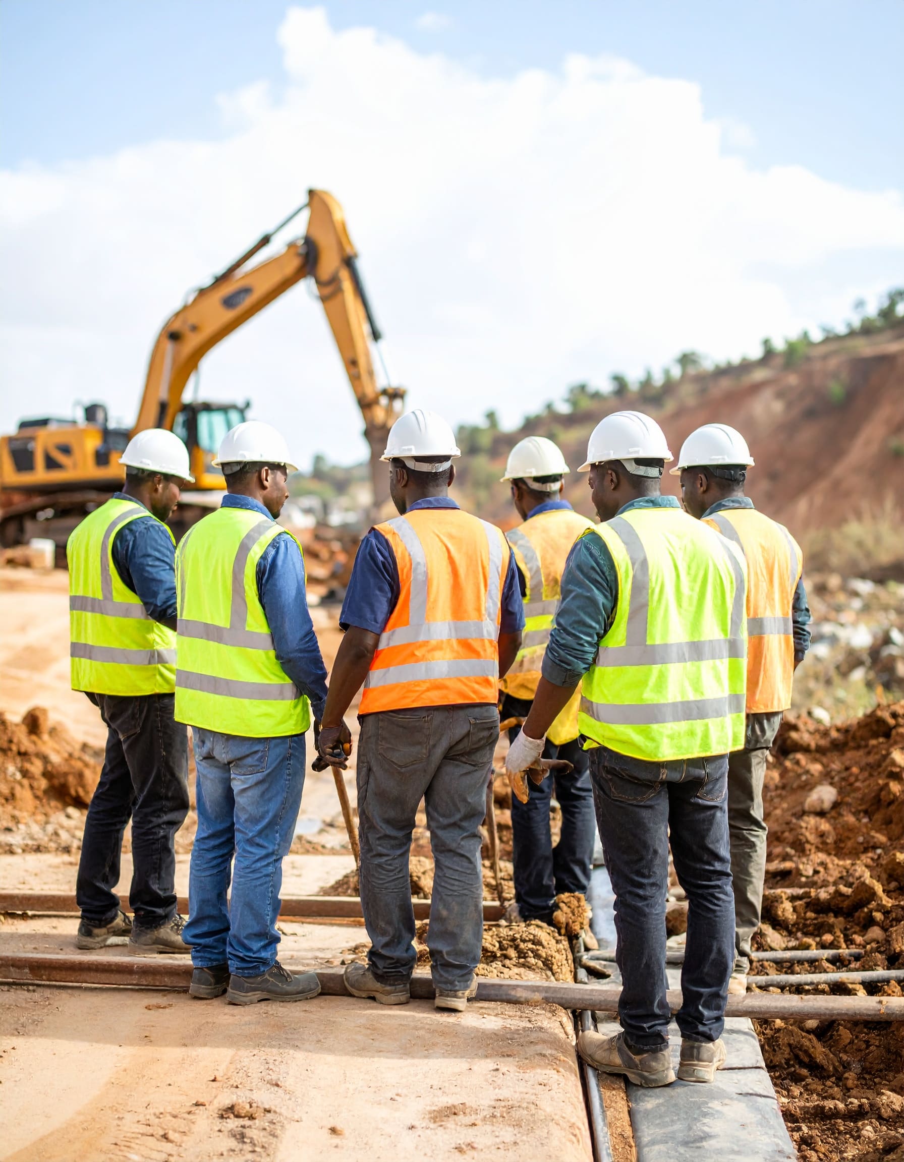 Firefly_A realistic image of African construction workers and engineers engaged in civil work 998043