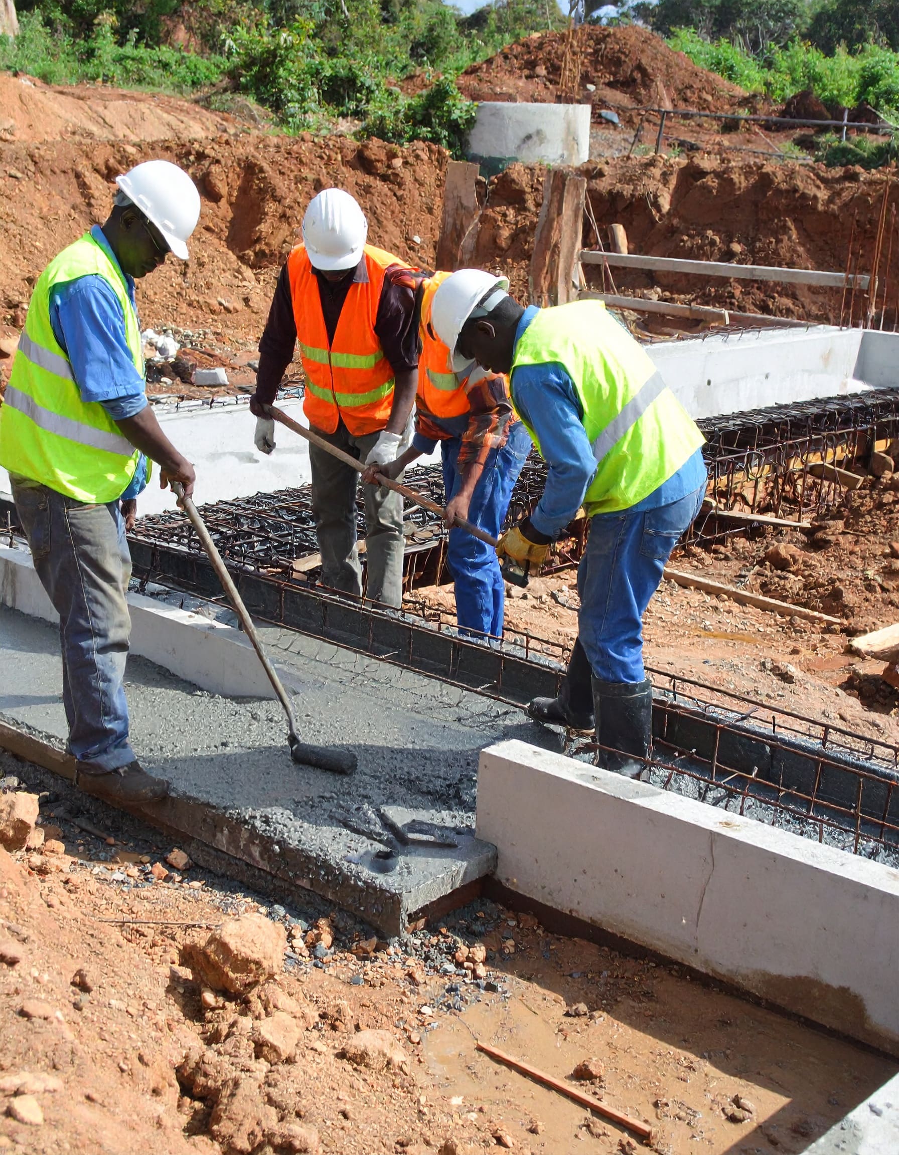 Firefly_A realistic image of African construction workers applying waterproofing to a buildin 903162