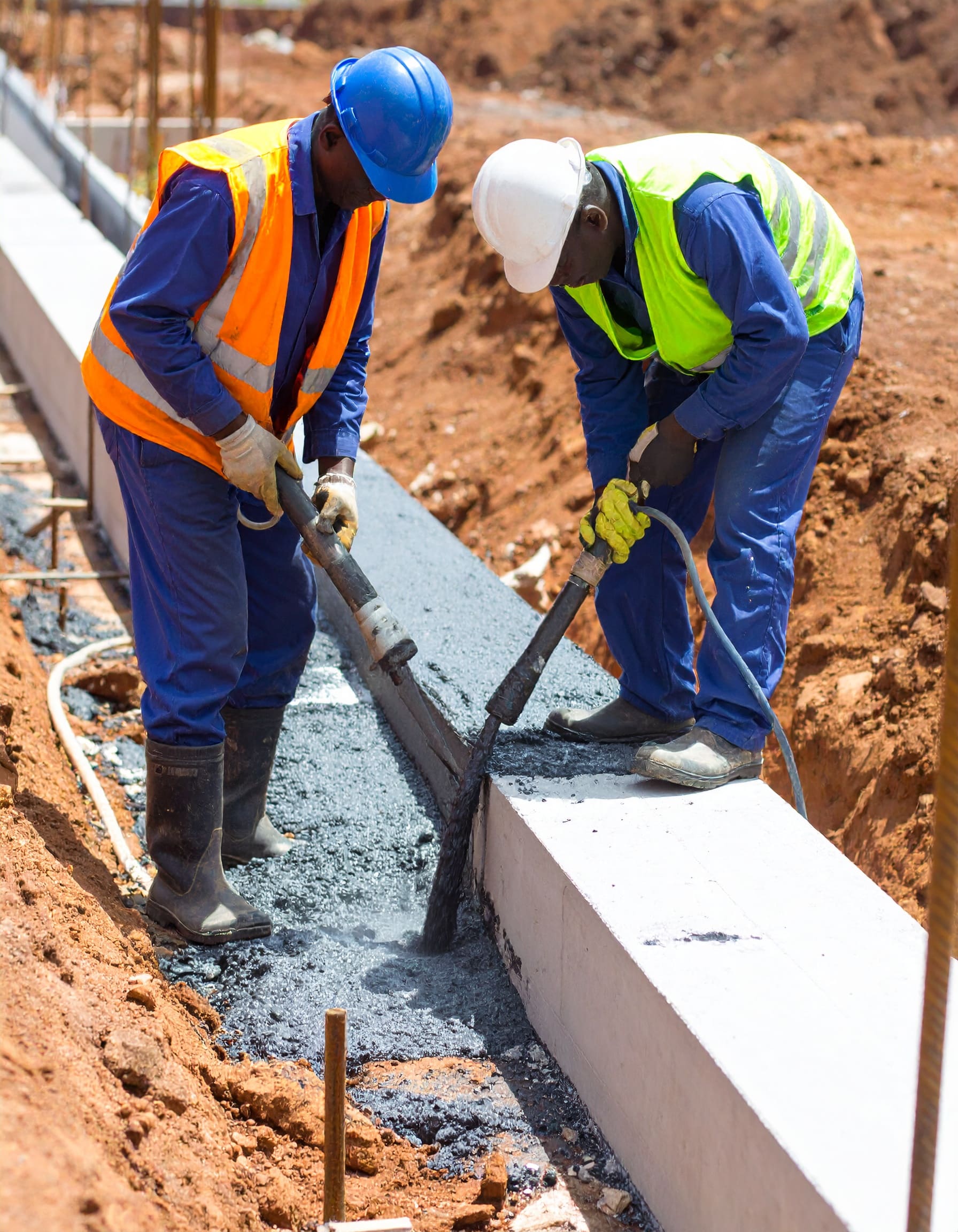 Firefly_A realistic image of African construction workers applying waterproofing to a buildin 966441